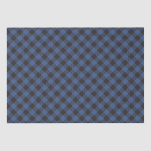 Blue Buffalo Plaid Checkered Tissuepapier (Voorkant)