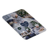 Blue Buffalo Plaid Heart Foto Vrolijk Kerstfeest Magneet (Rechterzijde)