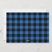 Blue Buffalo Plaid Triptych Kerst Foto Kaart (Achterkant)