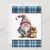 Blue Buffalo Plaid Waterverf Gnome Feestdagenkaart (Voorkant)