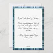  Blue Buffalo Plaid Waterverf Red Gnome Feestdagenkaart (Achterkant)