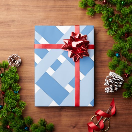 Blue Buffalo Plaid Wrapping Paper Cadeaupapier (Feestdagen Geschenken)