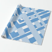 Blue Buffalo Plaid Wrapping Paper Cadeaupapier (Uitgerold)