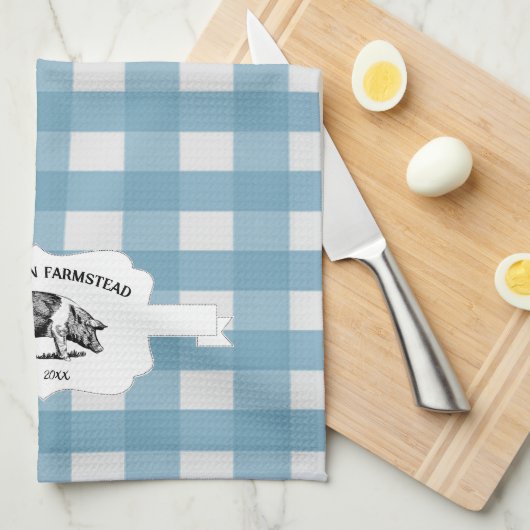 Blue Buffalo Pset Boerderij Pig Kitchen Towel Theedoek (Quarter Fold)