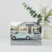 BLUE BUG vintage auto & Cottage Ansichtkaart Briefkaart (Staand voorkant)