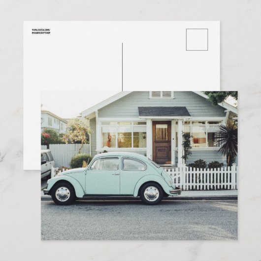 BLUE BUG vintage auto & Cottage Briefkaarten (Voorkant / Achterkant)