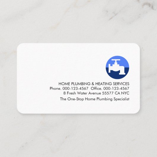 Blue Building Frame Leaking Faucet Visitekaartje (Achterkant)