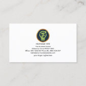 Blue Building Handyman Light Bulb Home Repareers Visitekaartje (Achterkant)