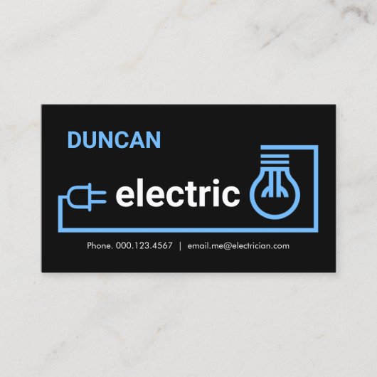Blue Bulb Plug Wiring Circuit Visitekaartje (Voorkant)
