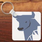 Blue Bull Zodiac – Cool Taurus Silhouette Keychain (Voorkant)