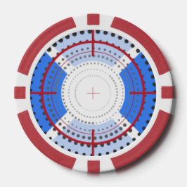 Blue Bullseye Poker Chips