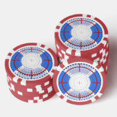 Blue Bullseye Poker Chips (Opstapeling)