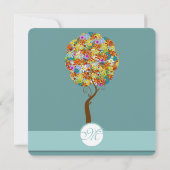 Blue Bumble Bee Forest Fairy Tale Wedding Invite Kaart (Achterkant)