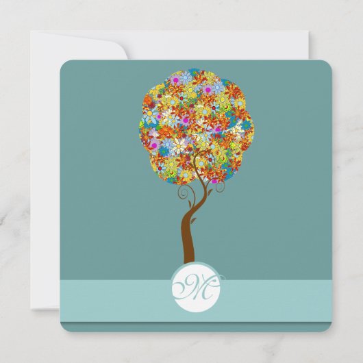 Blue Bumble Bee Forest Fairy Tale Wedding Invite Kaart (Achterkant)