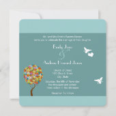Blue Bumble Bee Forest Fairy Tale Wedding Invite Kaart (Voorkant)
