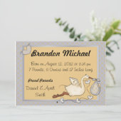 Blue Bundle of Joy Baby Aankondigingen (Staand voorkant)