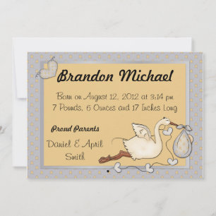 Blue Bundle of Joy Baby Aankondigingen