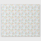 Blue Bunnies Carrots Spring Easter Pattern Cadeaupapier (Vlak)