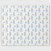 Blue Bunny Animal Baby shower Cadeaupapier (Vlak)