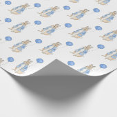 Blue Bunny Animal Baby shower Cadeaupapier (Hoek)