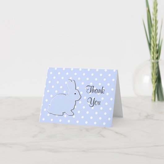 Blue Bunny Baby Dank je wel Kaart (Voorkant)