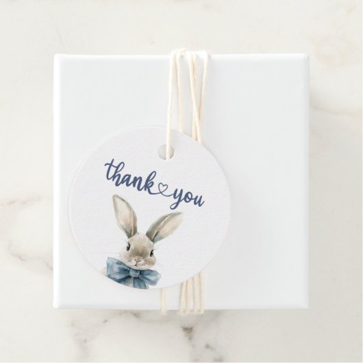Blue Bunny Baby shower Bedankjes Labels (In situ)