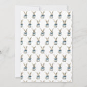 Blue Bunny Baby shower Bedankkaart (Achterkant)