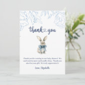 Blue Bunny Baby shower Bedankkaart (Staand voorkant)