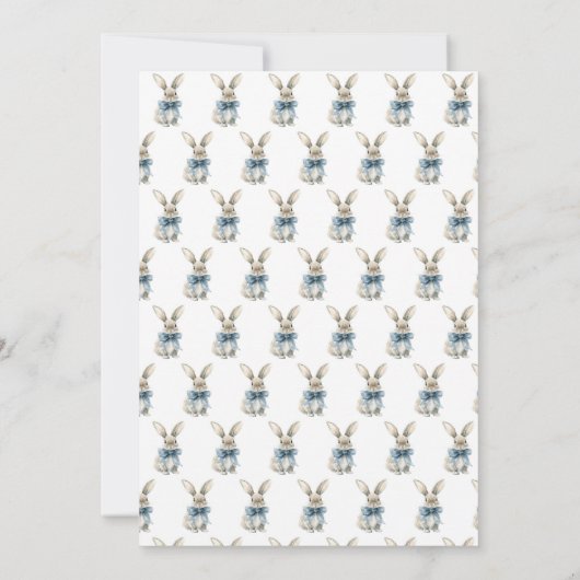 Blue Bunny Baby shower Bedankkaart (Achterkant)