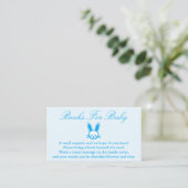 Blue Bunny Baby shower Books for Baby card Informatiekaartje (Staand voorkant)