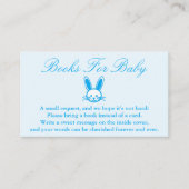 Blue Bunny Baby shower Books for Baby card Informatiekaartje (Voorkant)