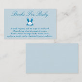 Blue Bunny Baby shower Books for Baby card Informatiekaartje (Voorkant / Achterkant)