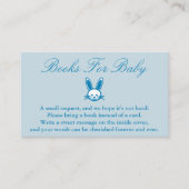 Blue Bunny Baby shower Books for Baby card Informatiekaartje (Voorkant)