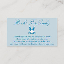 Blue Bunny Baby shower Books for Baby card Informatiekaartje
