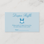 Blue Bunny Baby shower Diaper Raffle Informatiekaartje (Voorkant)