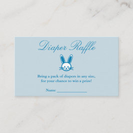Blue Bunny Baby shower Diaper Raffle Informatiekaartje