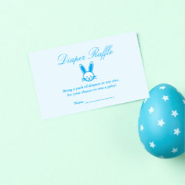 Blue Bunny Baby shower Diaper Raffle Informatiekaartje