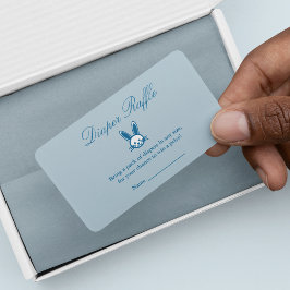 Blue Bunny Baby shower Diaper Raffle Informatiekaartje