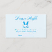 Blue Bunny Baby shower Diaper Raffle Informatiekaartje (Voorkant)
