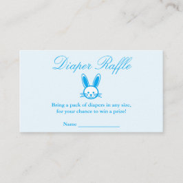 Blue Bunny Baby shower Diaper Raffle Informatiekaartje