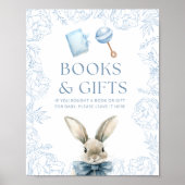 Blue Bunny Baby shower Diaper Raffle Poster (Voorkant)