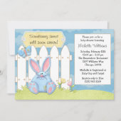 Blue Bunny Baby shower Invitation Kaart (Voorkant)