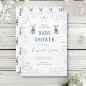 Blue Bunny Baby shower Kaart