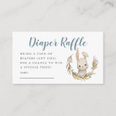 Blue Bunny Baby shower Luier Raffle Ticket Informatiekaartje (Voorkant)