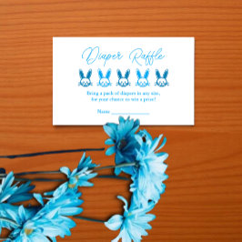 Blue Bunny Baby Shower Luierspel Informatiekaartje