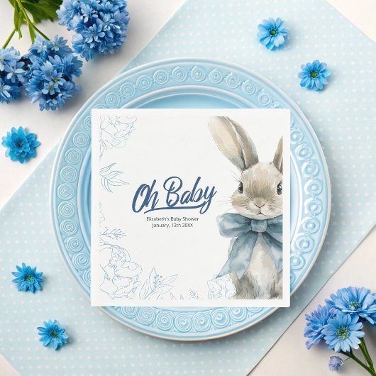 Blue Bunny Baby shower Servet