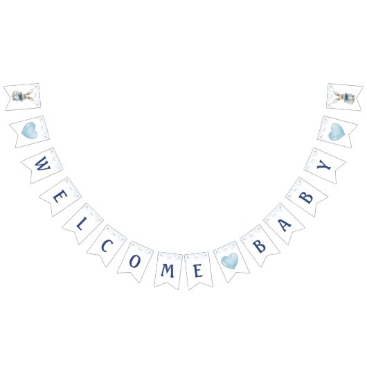 Blue Bunny Baby shower Vlaggetjes (Alle)