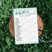 Blue Bunny Baby shower Word Scramble Game Kaart