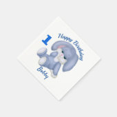 Blue Bunny Boys 1st Birthday Personalize Name Age Servet (Hoek)
