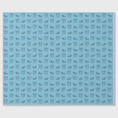 Blue Bunny Carrot Baby Wrapping Paper Cadeaupapier (Vlak)